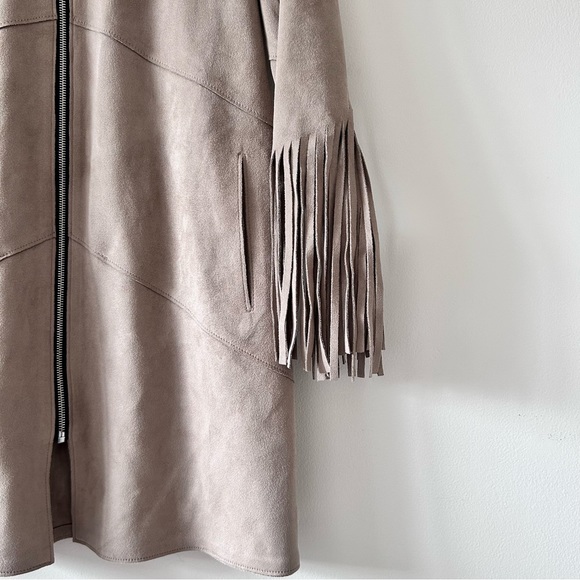 ZARA | Faux Suede Fringe-Sleeved Coat - Picture 8 of 8